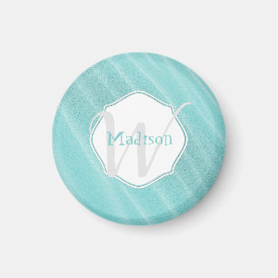 Teal Sand Ripples Personalized Magnet