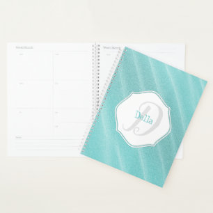 Teal Sand Ripples Personalized Planner