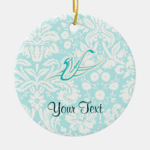 Teal Saxophone Ceramic Ornament