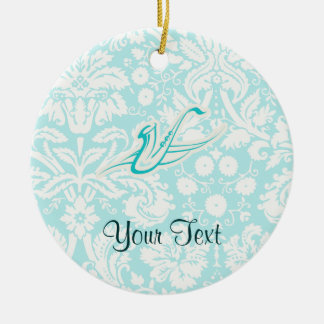 Teal Saxophone Ceramic Ornament