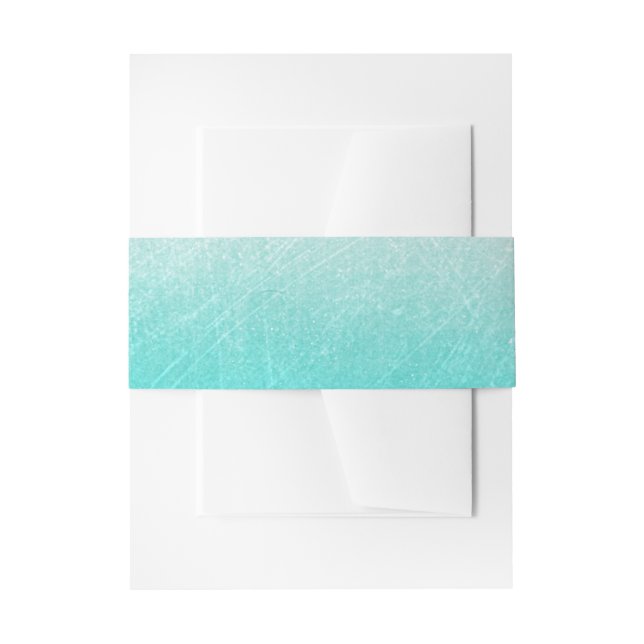 Teal Scratchy Wedding Belly Bands Invitation Belly Band (Front Example)
