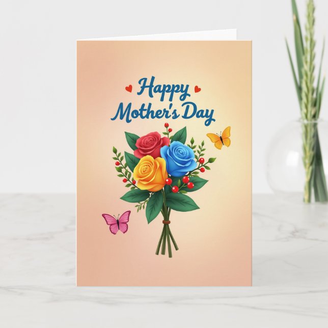 Teal Script Mothers Day Card (Front)