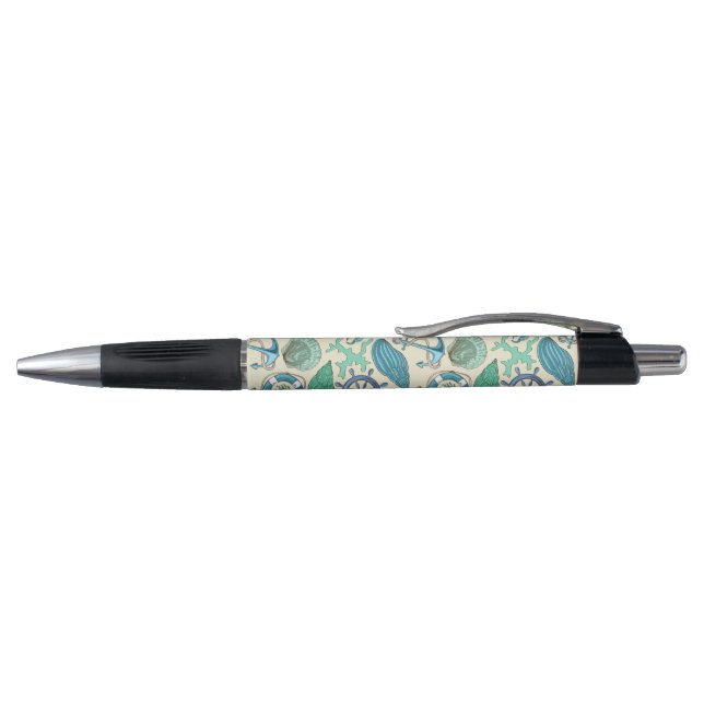 Teal Sea Animals Pattern Pen (Top)