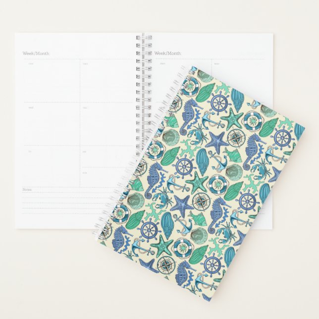 Teal Sea Animals Pattern Planner (Display)