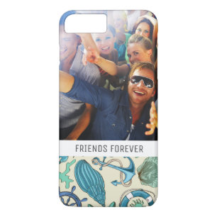 Teal Sea Animals Pattern   Your Photo & Text Case-Mate iPhone Case