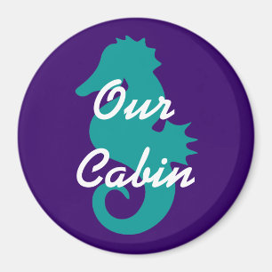 Teal Sea Horse Stateroom Door Marker Magnet