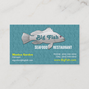 Teal Seafood Restaurant   Coastal Ocean Dining Business Card