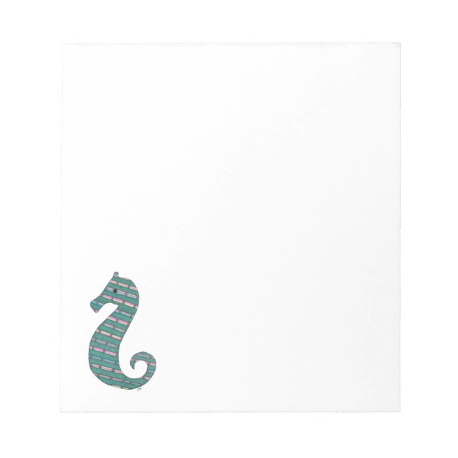 Teal Seahorse Notepad (Front)