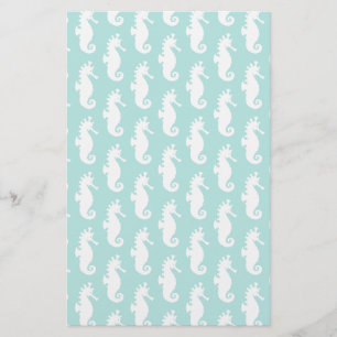 Teal Seahorse Pattern 1 Stationery
