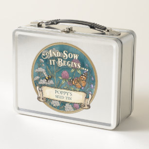 Teal Seed Storage Tin – Custom Garden Box