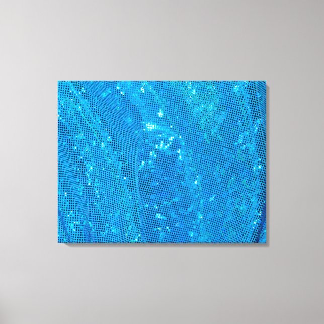 Teal Sequin Sparkling 4-Panel Canvas (Front)
