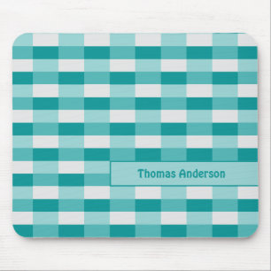 Teal Shades Colour Blocks with Light Grey Mouse Pad