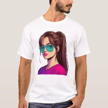 Teal Shades Girl Art