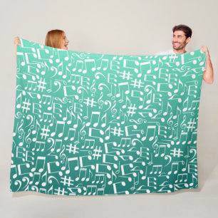 Teal Shades Sea Green Blue Aquamarine  Fleece Blanket