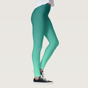 Teal Shades Sea Green Blue Aquamarine  Leggings
