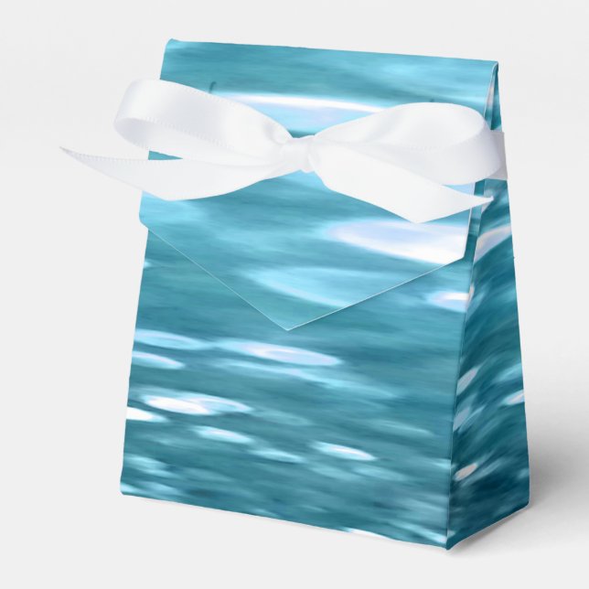 Teal shimmer favor box (Front Side)