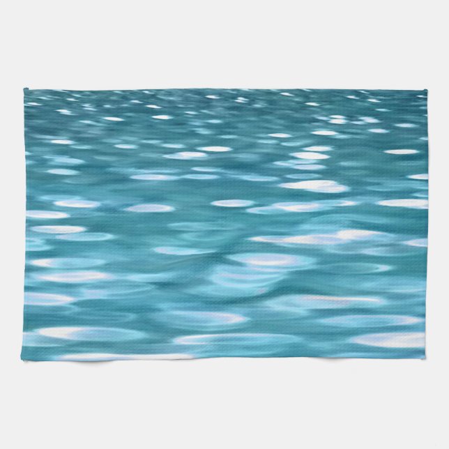 Teal shimmer kitchen towel (Horizontal)