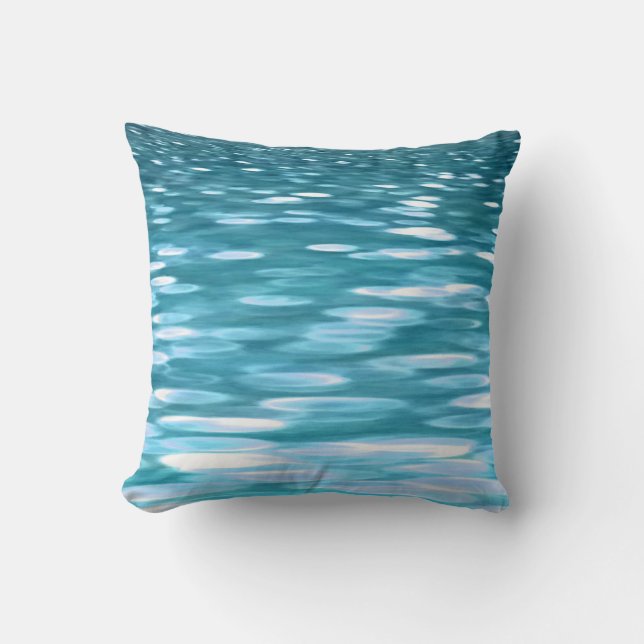 Teal shimmer throw pillow (Front)