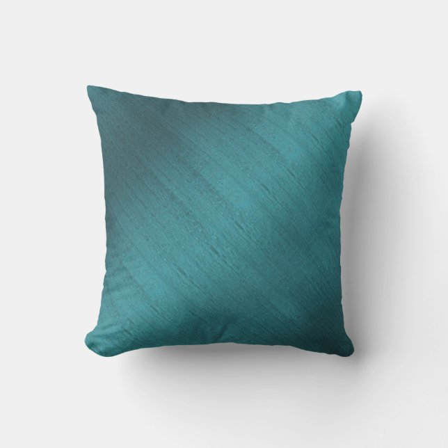 Teal Silk Throw Pillow (Front)