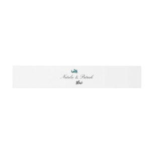 Teal Silver Dragon Wedding Belly Bands Invitation Belly Band