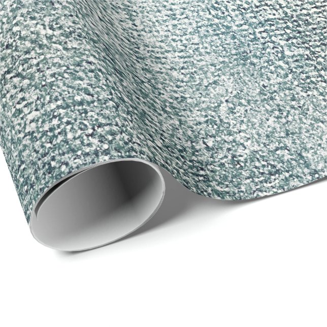 Teal Silver Graphite Blue Metall Brush Makeup Vip Wrapping Paper (Roll Corner)