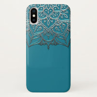 Teal & Silver Mandala Elegant Minimal Moroccan