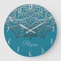 Teal & Silver Mandala Elegant Minimal Moroccan