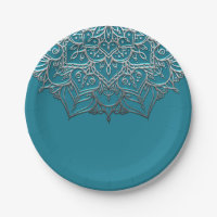 Teal & Silver Mandala Elegant Minimal Wedding