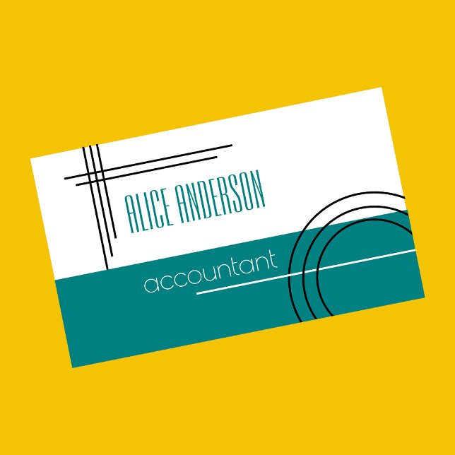Teal simple geometric modern accountant  business card (Creator Uploaded)