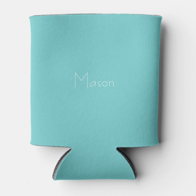 Teal Sky Personalized Can Cooler (Front)