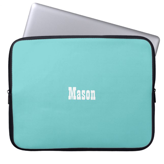 Teal Sky Personalized Laptop Sleeve (Front)