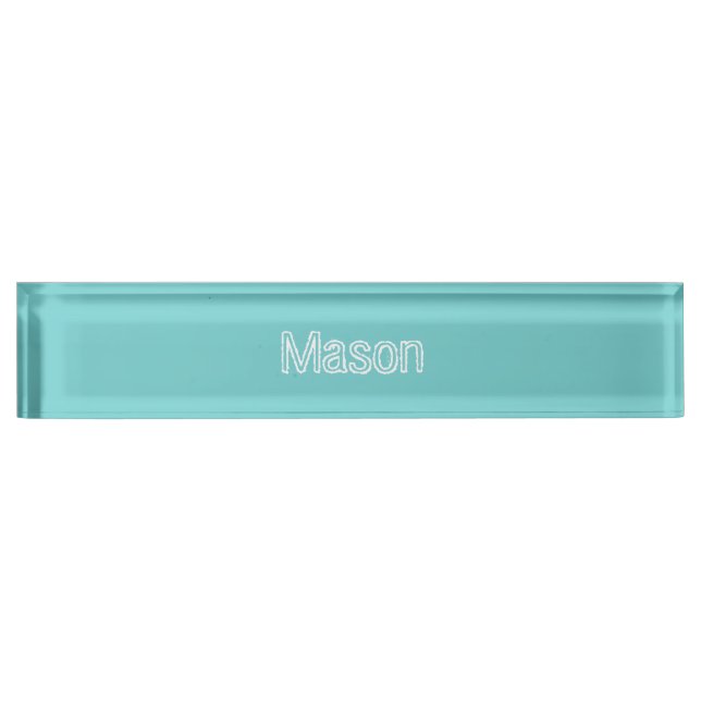 Teal Sky Personalized Name Plate (Front)