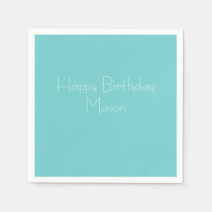Teal Sky Personalized Party Paper Napkins