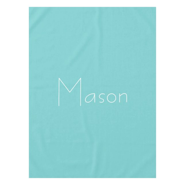 Teal Sky Personalized Tablecloth (Front)