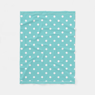 Teal Sky Polka Dot Fleece Blanket
