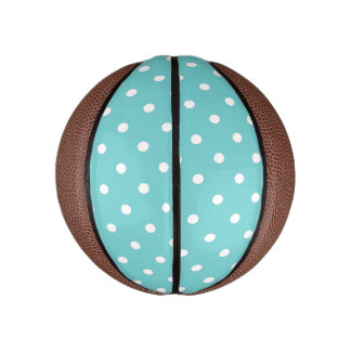 Teal Sky Polka Dot Mini Basketball