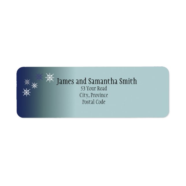Teal Snowy Return Address Labels (Front)