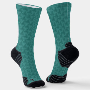 Teal socks with black cuffs