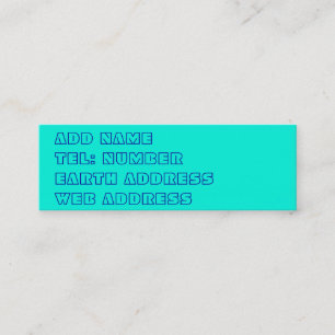 Teal solid colour business card