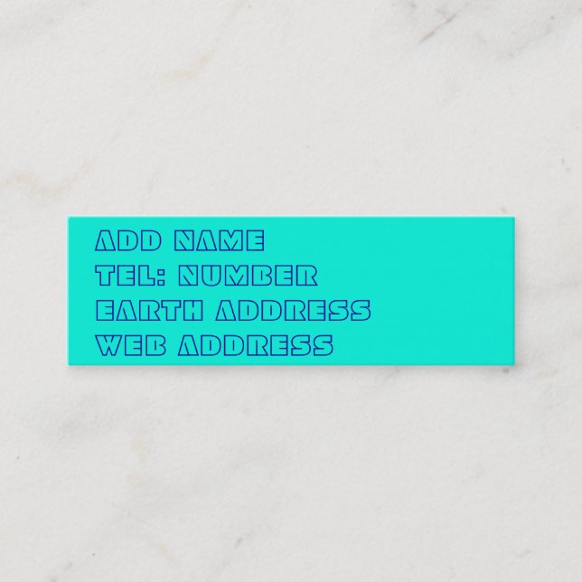 Teal solid colour business card (Front)