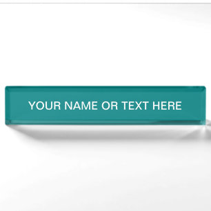 Teal Solid Colour Nameplate