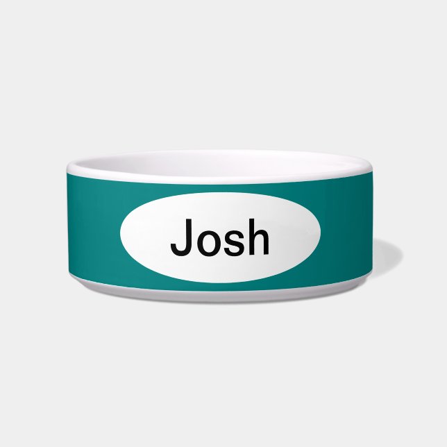 Teal Solid Colour Personalize It Bowl (Front)