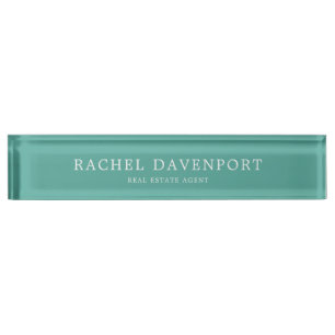 Teal Sophisticated Professional Elegant Minimal Nameplate