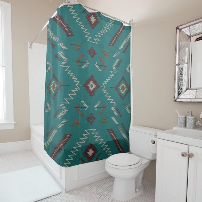 Teal Southwest Navajo Geometric (In Situ)