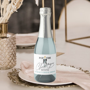Teal Sparkling Wine Bridal Shower Mini Sparkling W Sparkling Wine Label