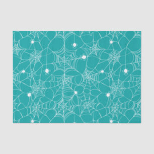 Teal Spider Web Halloween Tissue Paper