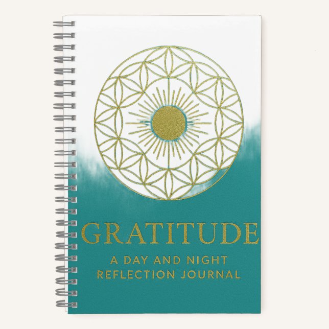 Teal Spiritual Gratitude Spiral Journal (Front)