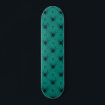 Teal Spooky Spider Custom Monogram Initial Pattern Skateboard<br><div class="desc">This elegant skateboard featuring teal spider pattern & custom monogram would make a wonderful gift for someone,  who loves gothic stuff! Easily add the desired initial by clicking on the "personalize this template" option.</div>