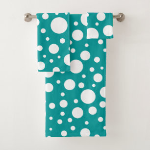 Teal Spots Bath Towel Set