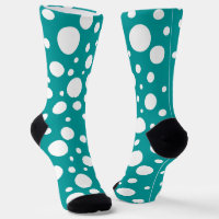 Teal Spots Crew Socks